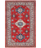 Hand Knotted Kazak Wool Rug 6' 4" X 9' 9" 6' 4" X 9' 9" (193 X 297) / Red / Ivory