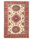 Hand Knotted Kazak Wool Rug 5' 10" X 8' 6" 5' 10" X 8' 6" (178 X 259) / Red / Beige