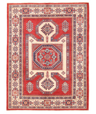 Hand Knotted Kazak Wool Rug 5' 2" X 6' 8" 5' 2" X 6' 8" (158 X 203) / Red / Ivory