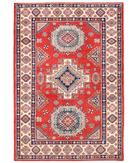 Hand Knotted Kazak Wool Rug 6' 0" X 8' 7" 6' 0" X 8' 7" (183 X 262) / Red / Ivory