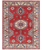 Hand Knotted Kazak Wool Rug 4' 11" X 6' 4" 4' 11" X 6' 4" (150 X 193) / Red / Ivory