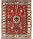 Kazak 9' 0" X 11' 7" Hand-Knotted Wool Rug 9' 0" X 11' 7" (274 X 353) / Red / Ivory
