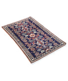 Kazak 2'5'' X 3'7'' Hand-Knotted Wool Rug 2'5'' x 3'7'' (73 X 108) / Blue / Ivory