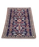 Kazak 2'5'' X 3'7'' Hand-Knotted Wool Rug 2'5'' x 3'7'' (73 X 108) / Blue / Ivory