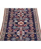 Kazak 2'5'' X 3'7'' Hand-Knotted Wool Rug 2'5'' x 3'7'' (73 X 108) / Blue / Ivory