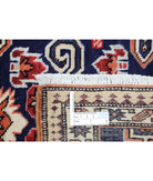 Kazak 2'5'' X 3'7'' Hand-Knotted Wool Rug 2'5'' x 3'7'' (73 X 108) / Blue / Ivory