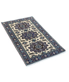 Kazak 2'3'' X 3'9'' Hand-Knotted Wool Rug 2'3'' x 3'9'' (68 X 113) / Ivory / Blue