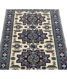 Kazak 2'3'' X 3'9'' Hand-Knotted Wool Rug 2'3'' x 3'9'' (68 X 113) / Ivory / Blue