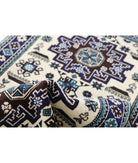 Kazak 2'3'' X 3'9'' Hand-Knotted Wool Rug 2'3'' x 3'9'' (68 X 113) / Ivory / Blue