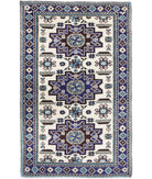 Kazak 2'3'' X 3'9'' Hand-Knotted Wool Rug 2'3'' x 3'9'' (68 X 113) / Ivory / Blue