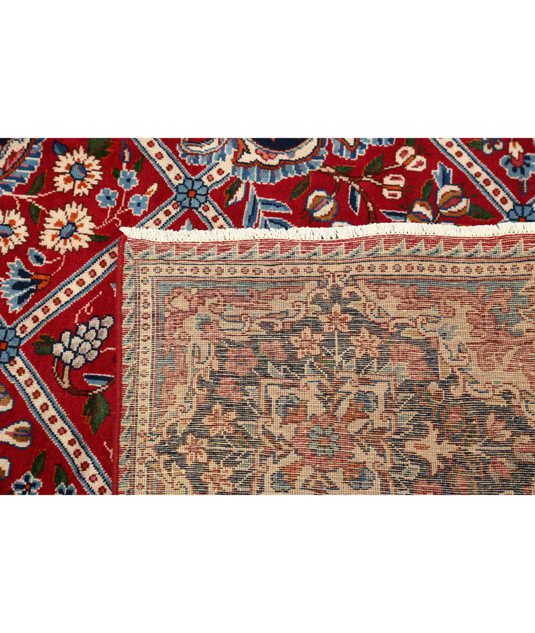 Kerman 9'9'' X 12'9'' Hand-Knotted Wool Rug 9'9'' x 12'9'' (293 X 383) / Red / Blue