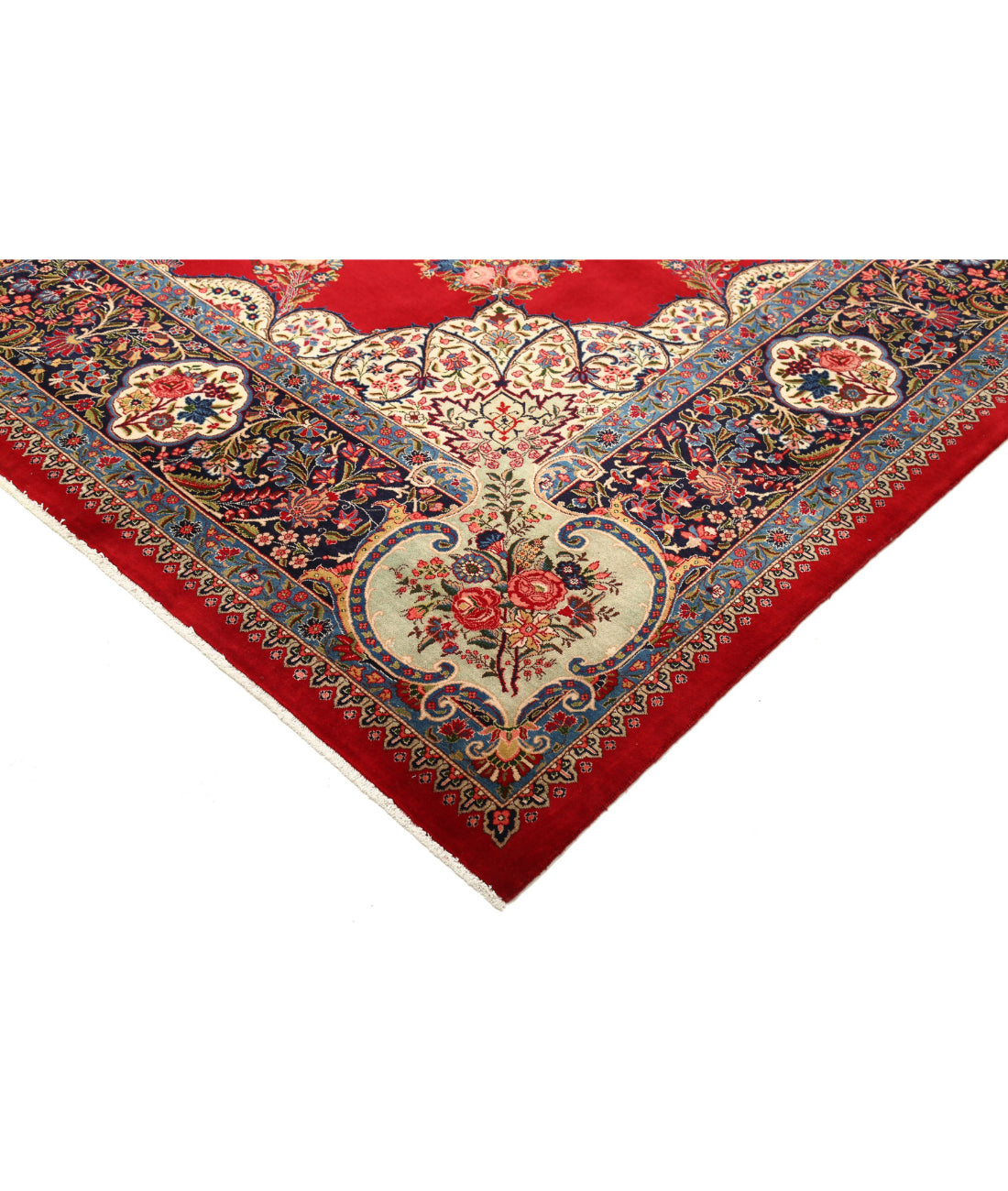 Kerman 11'6'' X 17'5'' Hand-Knotted Wool Rug 11'6'' x 17'5'' (345 X 523) / Red / Blue