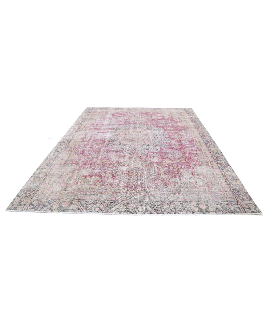 Vintage 8'5'' X 11'2'' Hand-Knotted Wool Rug 8'5'' x 11'2'' (253 X 335) / Burgundy / Blue