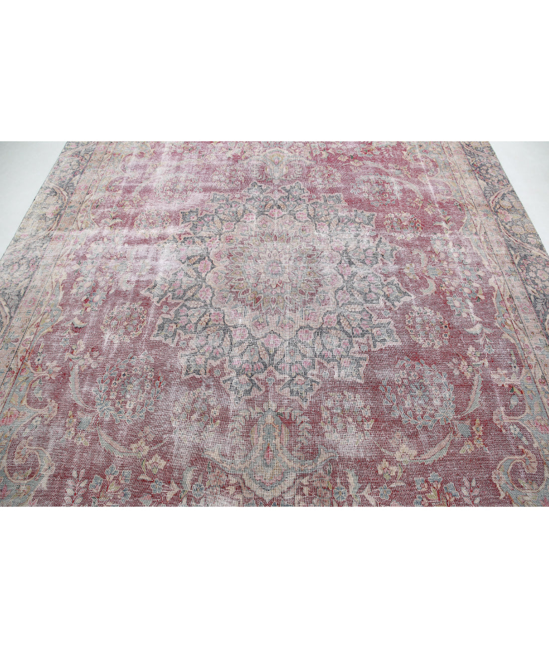 Vintage 8'5'' X 11'2'' Hand-Knotted Wool Rug 8'5'' x 11'2'' (253 X 335) / Burgundy / Blue