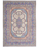 Kerman 8'0'' X 10'10'' Hand-Knotted Wool Rug 8'0'' x 10'10'' (240 X 325) / Ivory / Blue