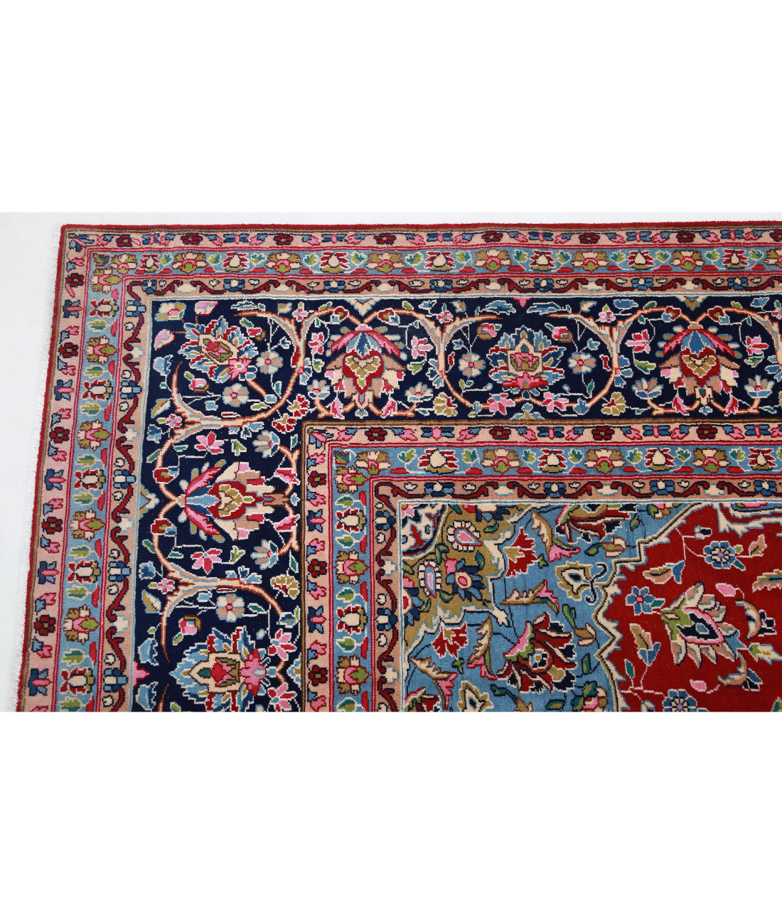 Kerman 9'10'' X 13'8'' Hand-Knotted Wool Rug 9'10'' x 13'8'' (295 X 410) / Red / Blue