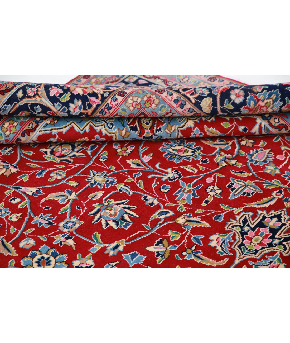 Kerman 9'10'' X 13'8'' Hand-Knotted Wool Rug 9'10'' x 13'8'' (295 X 410) / Red / Blue