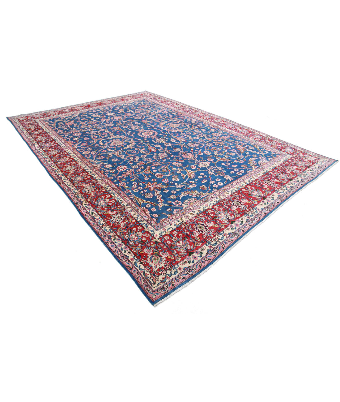 Kerman 9'9'' X 13'5'' Hand-Knotted Wool Rug 9'9'' x 13'5'' (293 X 403) / Blue / Red