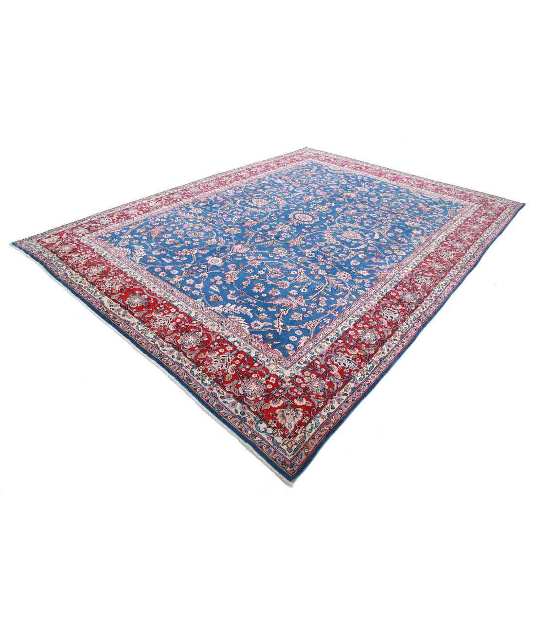 Kerman 9'9'' X 13'5'' Hand-Knotted Wool Rug 9'9'' x 13'5'' (293 X 403) / Blue / Red