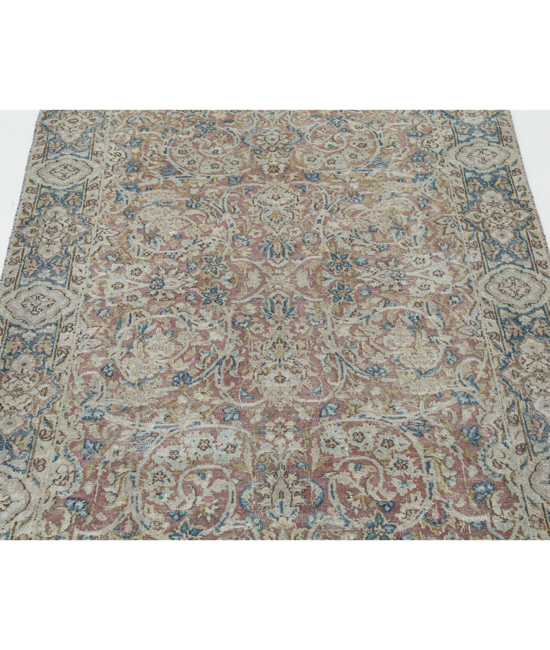 Kerman 3'8'' X 9'6'' Hand-Knotted Wool Rug 3'8'' x 9'6'' (110 X 285) / Pink / Blue