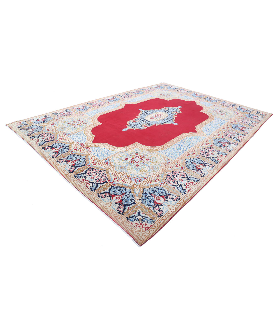 Kerman 9'8'' X 13'4'' Hand-Knotted Wool Rug 9'8'' x 13'4'' (290 X 400) / Red / Brown