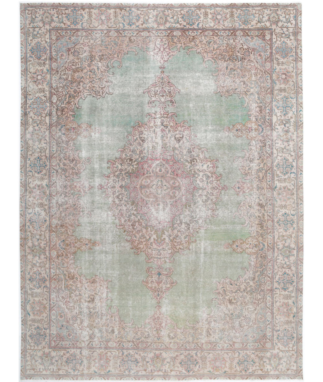 Vintage 9'7'' X 13'1'' Hand-Knotted Wool Rug 9'7'' x 13'1'' (288 X 393) / Grey / Beige