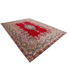 Kerman 9'11'' X 13'9'' Hand-Knotted Wool Rug 9'11'' x 13'9'' (298 X 413) / Red / Blue