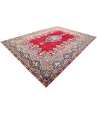 Kerman 9'11'' X 13'9'' Hand-Knotted Wool Rug 9'11'' x 13'9'' (298 X 413) / Red / Blue