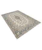 Kerman 5'10'' X 8'6'' Hand-Knotted Wool Rug 5'10'' x 8'6'' (175 X 255) / Ivory / Blue