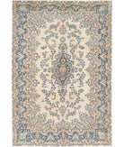 Kerman 5'10'' X 8'6'' Hand-Knotted Wool Rug 5'10'' x 8'6'' (175 X 255) / Ivory / Blue