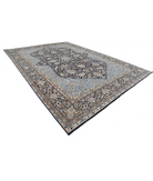 Hand Knotted Kerman Wool Rug 11' 8" X 16' 10" 11' 8" X 16' 10" (356 X 513) / Blue / Taupe