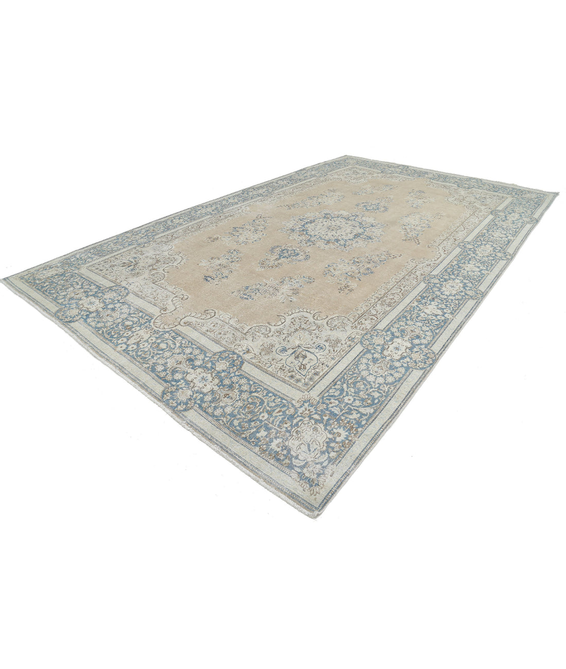 Kerman 9'10'' X 16'2'' Hand-Knotted Wool Rug 9'10'' x 16'2'' (295 X 485) / Taupe / Blue