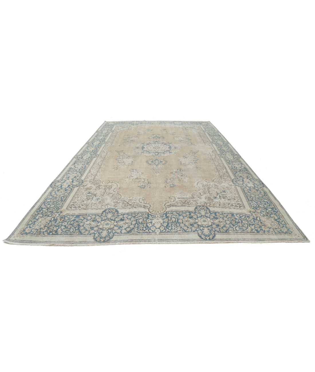 Kerman 9'10'' X 16'2'' Hand-Knotted Wool Rug 9'10'' x 16'2'' (295 X 485) / Taupe / Blue