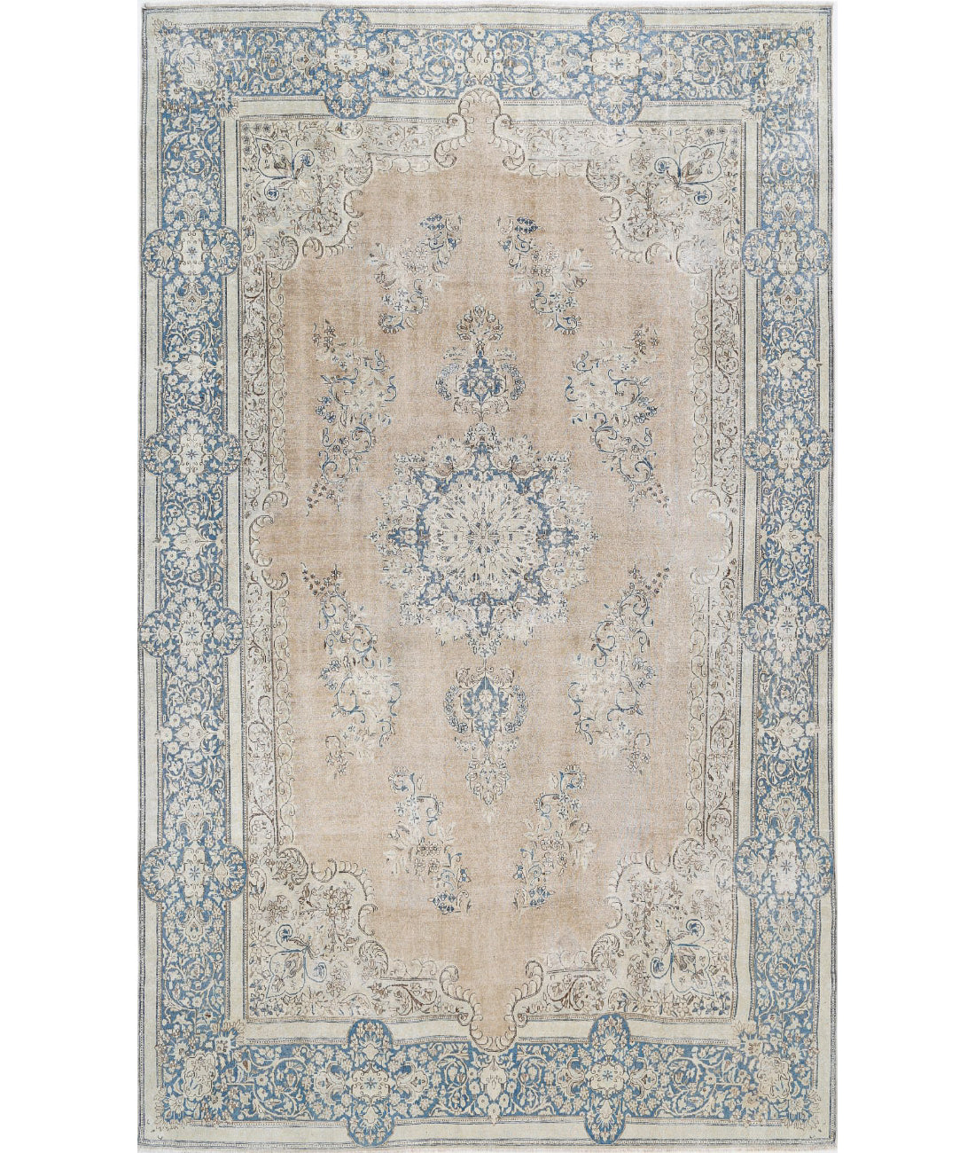 Kerman 9'10'' X 16'2'' Hand-Knotted Wool Rug 9'10'' x 16'2'' (295 X 485) / Taupe / Blue