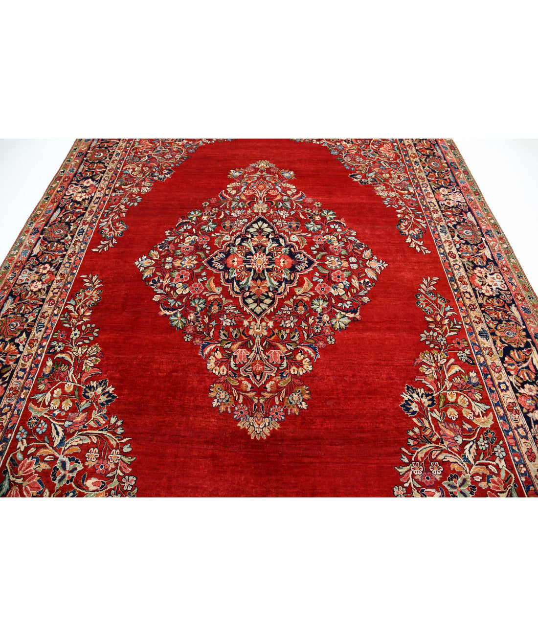 Kerman 8'4'' X 11'4'' Hand-Knotted Wool Rug 8'4'' x 11'4'' (250 X 340) / Red / Blue