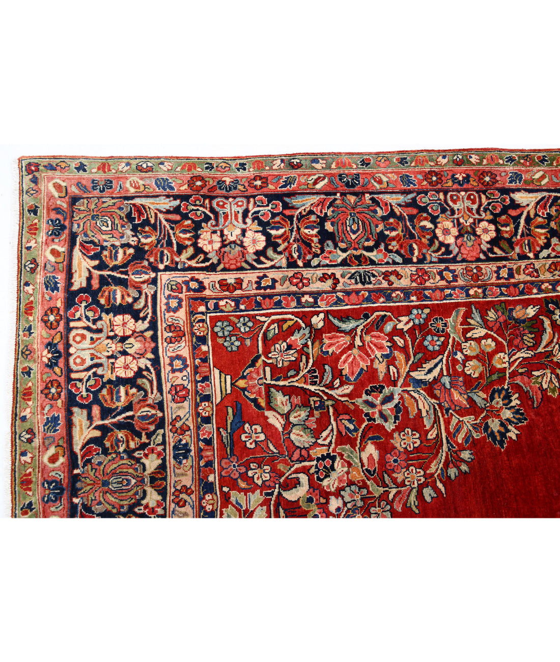 Kerman 8'4'' X 11'4'' Hand-Knotted Wool Rug 8'4'' x 11'4'' (250 X 340) / Red / Blue