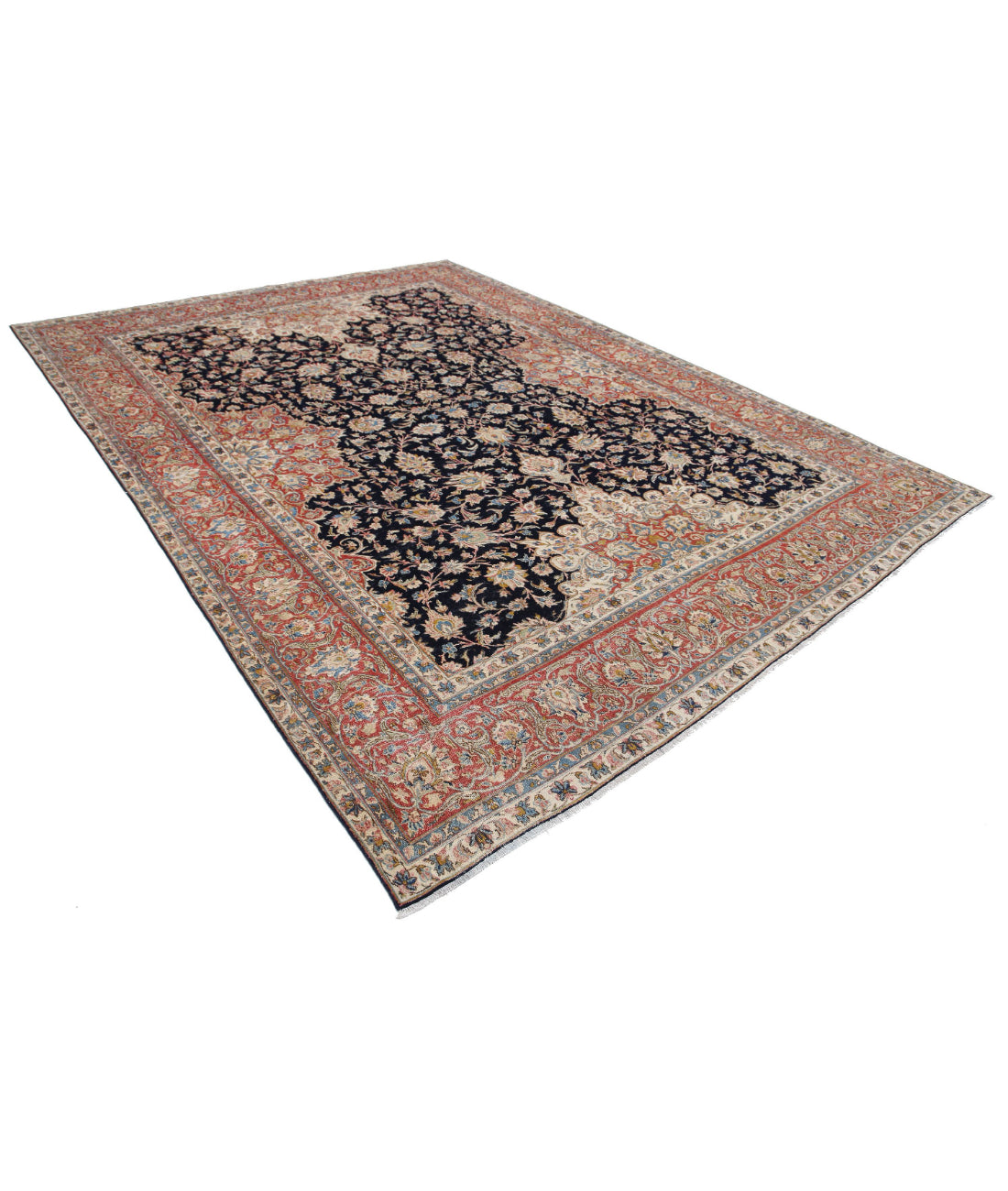 Kerman 8'10'' X 12'0'' Hand-Knotted Wool Rug 8'10'' x 12'0'' (265 X 360) / Blue / Rust