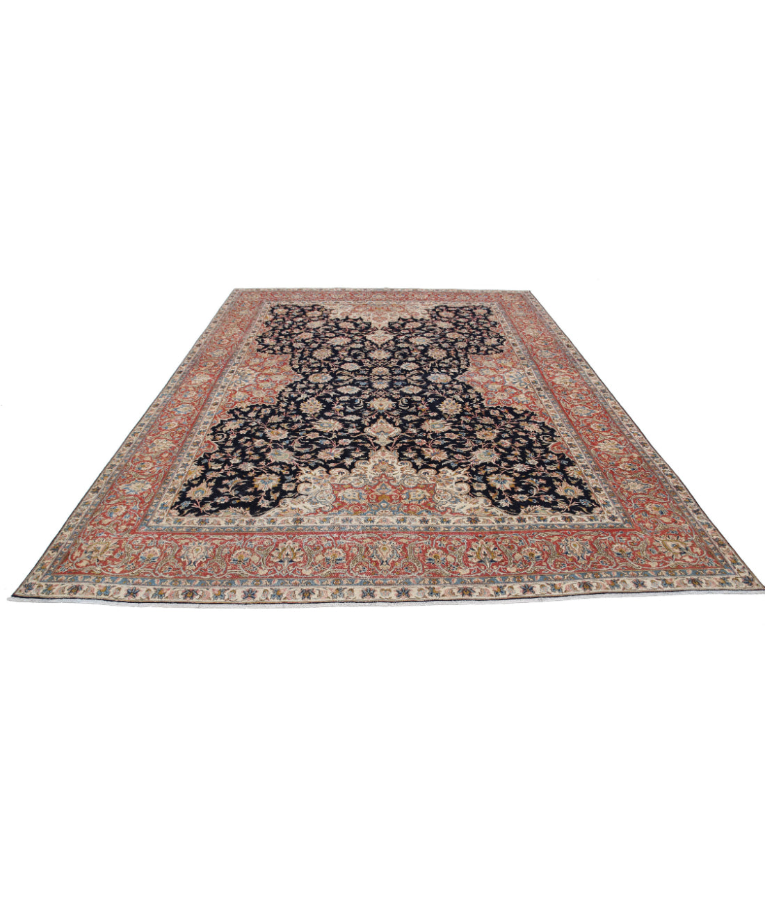 Kerman 8'10'' X 12'0'' Hand-Knotted Wool Rug 8'10'' x 12'0'' (265 X 360) / Blue / Rust