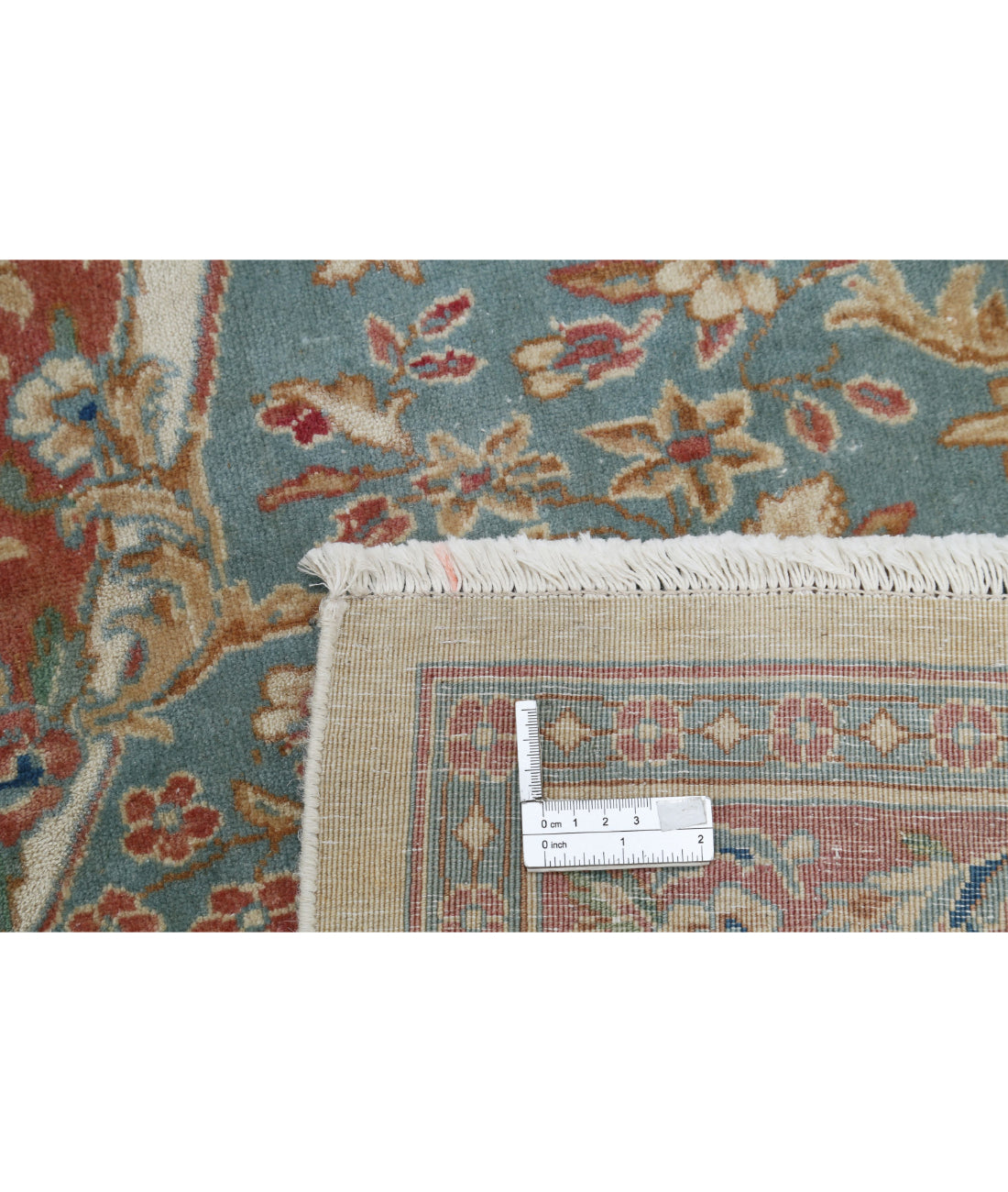 Kerman 11'8'' X 19'3'' Hand-Knotted Wool Rug 11'8'' x 19'3'' (350 X 578) / Ivory / Blue