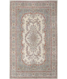 Kerman 11'8'' X 19'3'' Hand-Knotted Wool Rug 11'8'' x 19'3'' (350 X 578) / Ivory / Blue