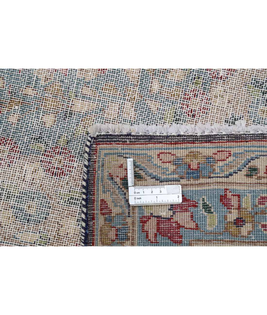 Kerman 9'9'' X 12'8'' Hand-Knotted Wool Rug 9'9'' x 12'8'' (293 X 380) / Blue / Ivory