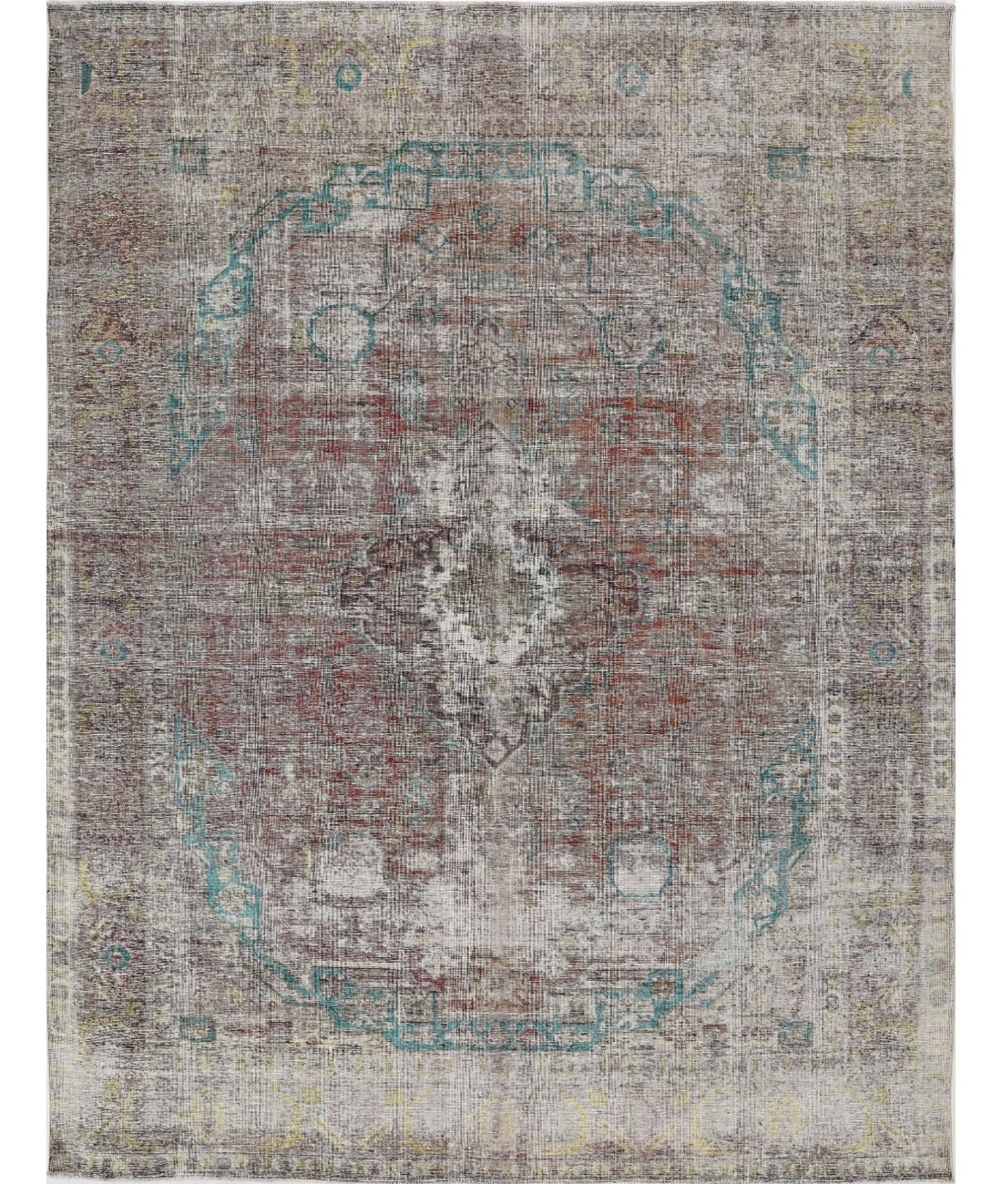 Kerman 9'7'' X 12'5'' Hand-Knotted Wool Rug 9'7'' x 12'5'' (288 X 373) / Rust / Teal