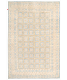 Hand Knotted Khotan Wool Rug 9' 4" X 13' 6" 9' 4" X 13' 6" (284 X 411) / Blue / Ivory