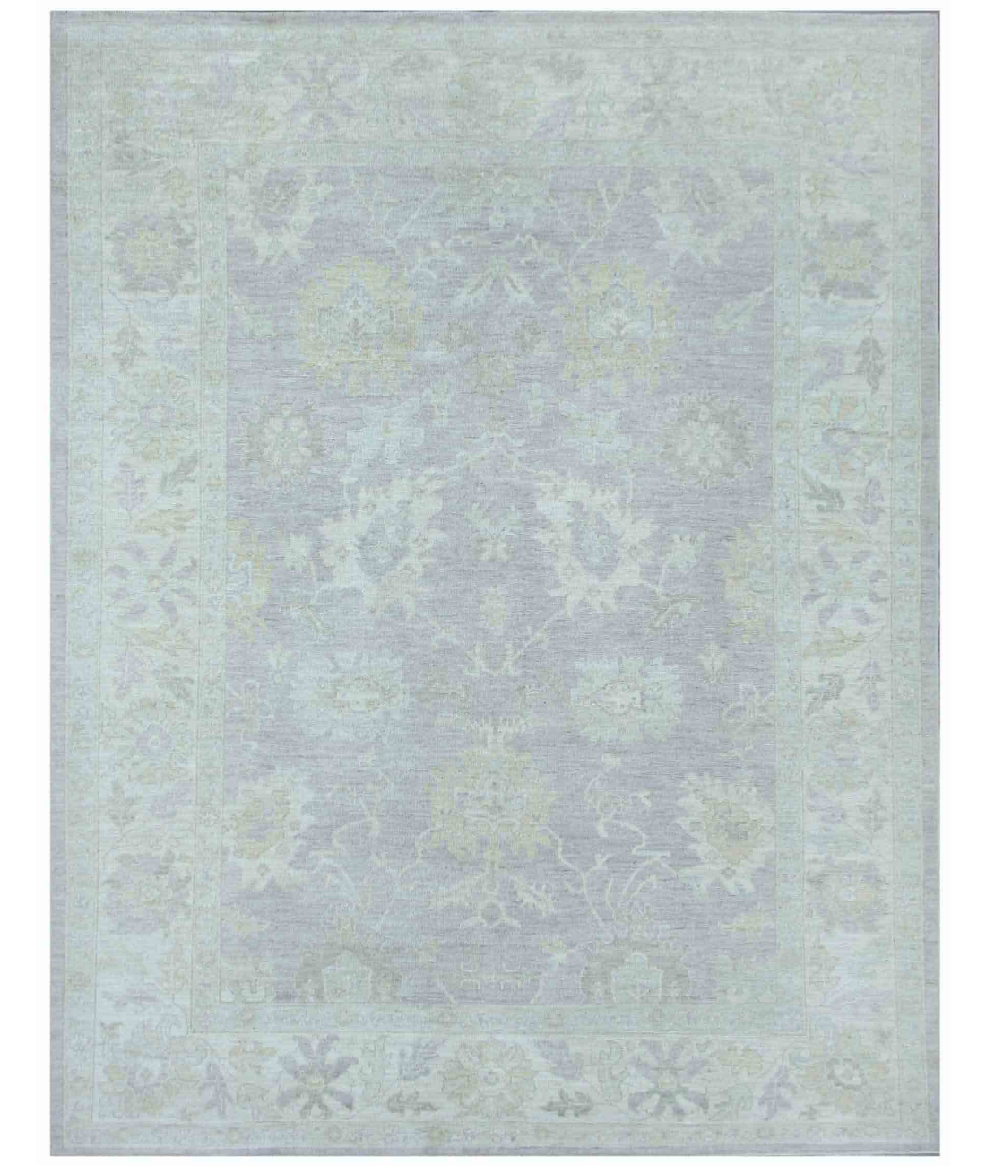 Hand Knotted Khotan Wool Rug 8' 8" X 11' 6" 8' 8" X 11' 6" (264 X 351) / Ivory / Blue