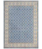 Hand Knotted Khotan Wool Rug 8' 10" X 12' 2" 8' 10" X 12' 2" (269 X 371) / Blue / Ivory