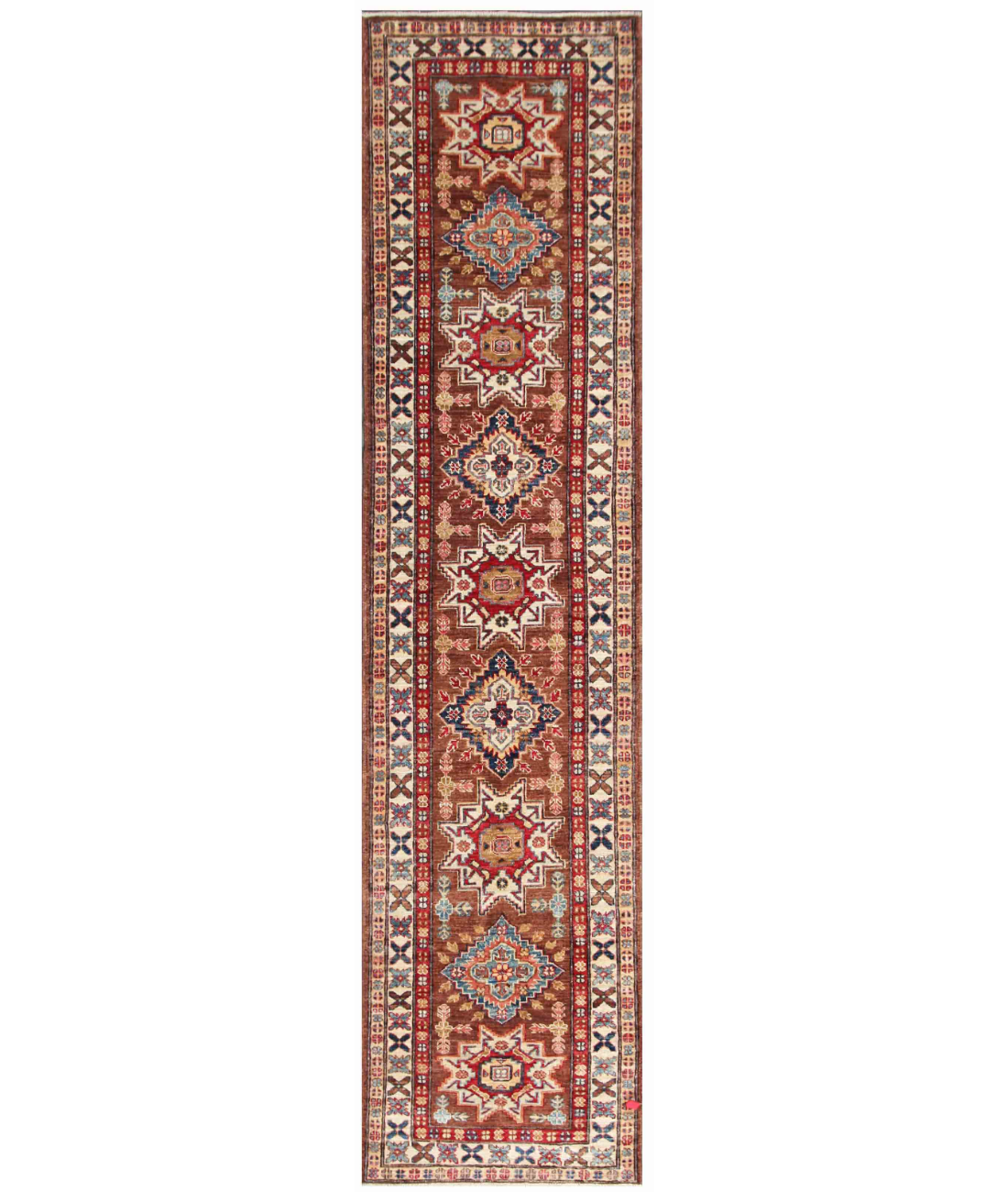 Hand Knotted Khotan Wool Rug 2' 7" X 10' 4" 2' 7" X 10' 4" (79 X 315) / Grey / Ivory