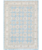Hand Knotted Khotan Wool Rug 13' 1" X 18' 2" 13' 1" X 18' 2" (399 X 554) / Blue / Ivory