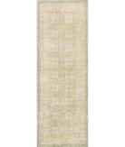 Hand Knotted Khotan Wool Rug 4' 1" X 11' 8" 4' 1" X 11' 8" (124 X 356) / Teal / Ivory