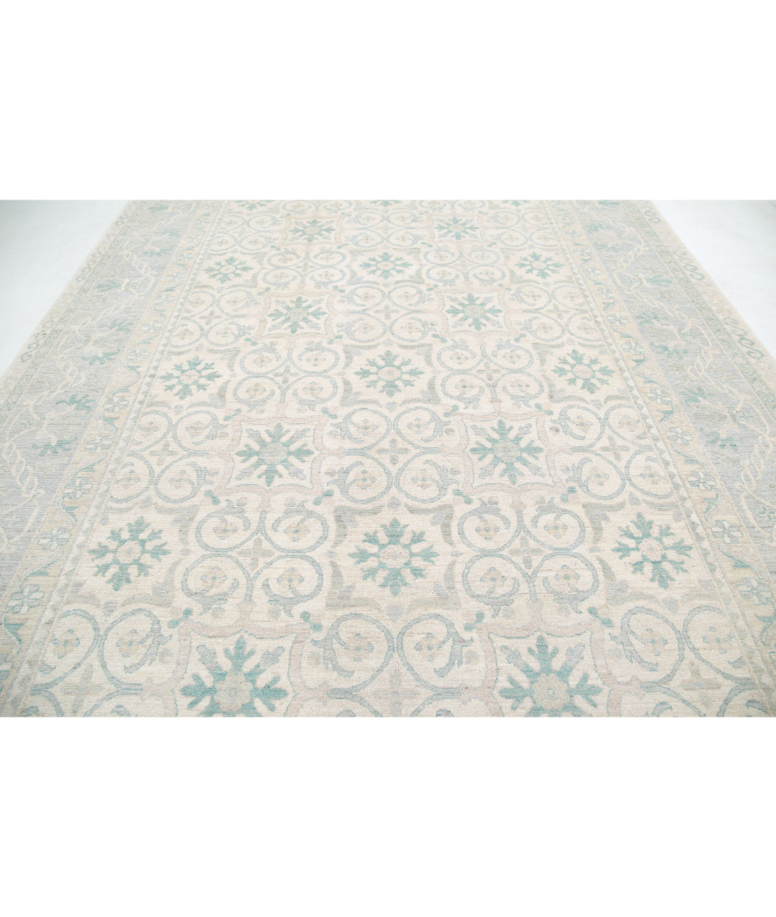 Khotan 9'10'' X 13'7'' Hand-Knotted Wool Rug 9'10'' x 13'7'' (295 X 408) / Ivory / Grey