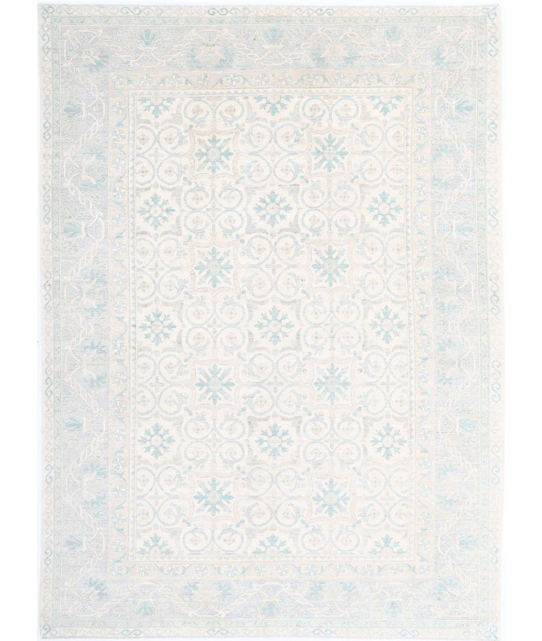 Khotan 9'10'' X 13'7'' Hand-Knotted Wool Rug 9'10'' x 13'7'' (295 X 408) / Ivory / Grey